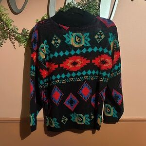 80s Geometric Pattern Sweater